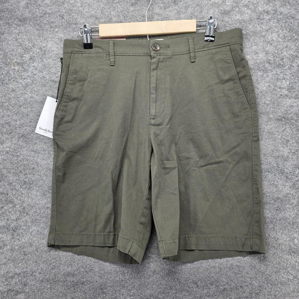 Goodfellow & Co Shorts Mens 30 Green Chino Slim Flat Front Pockets 9 Inseam